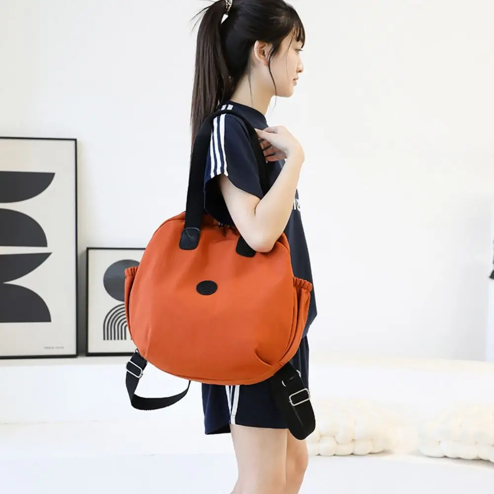 Korean Style Swimming Nylon Backpack Large Capacity Solid Color Round Shape Shoulder Bag Nylon Niche Design Fitness Bag Outdoor