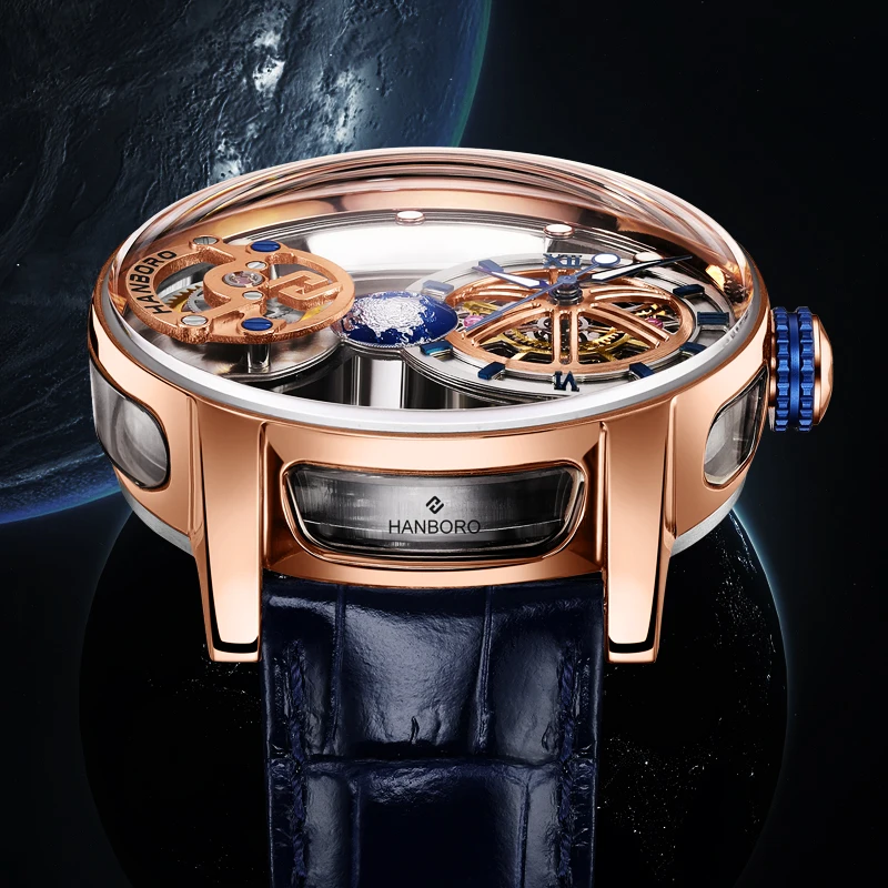 HANBORO Men's Hollow out Fully Automatic Mechanical Watch