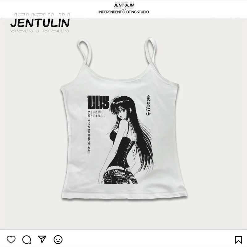 Vinatge débardeur imprimé graphique Y2k vêtements années 2000 femmes sans manches Corset Grunge haut court esthétique Sexy e-girl gothique bébé t-shirt