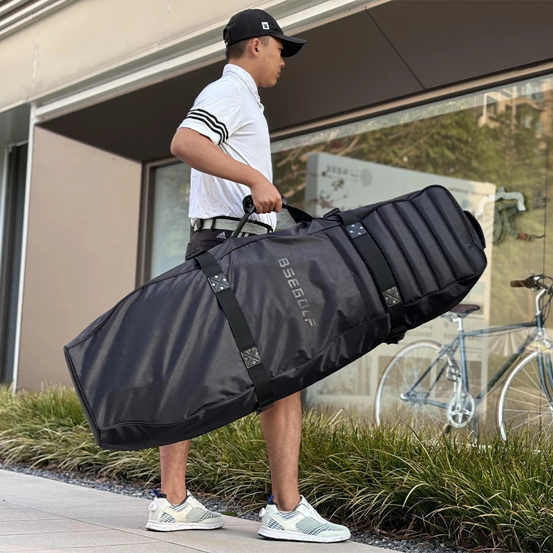 골프 가방 커버 - 강화된 손잡이와 탄성 잠금 장치가 있는 내구성 있는 폴리에스터 여행용 보호 장치, 가볍고 긁힘 방지 기능