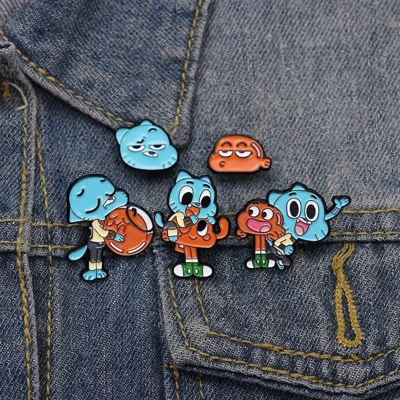 

Anime Metal Enamel Brooch Fun Cartoon cat Badges on Backpack Clothing Lapel jackets Jeans Accessories Jewelry Decoration Card