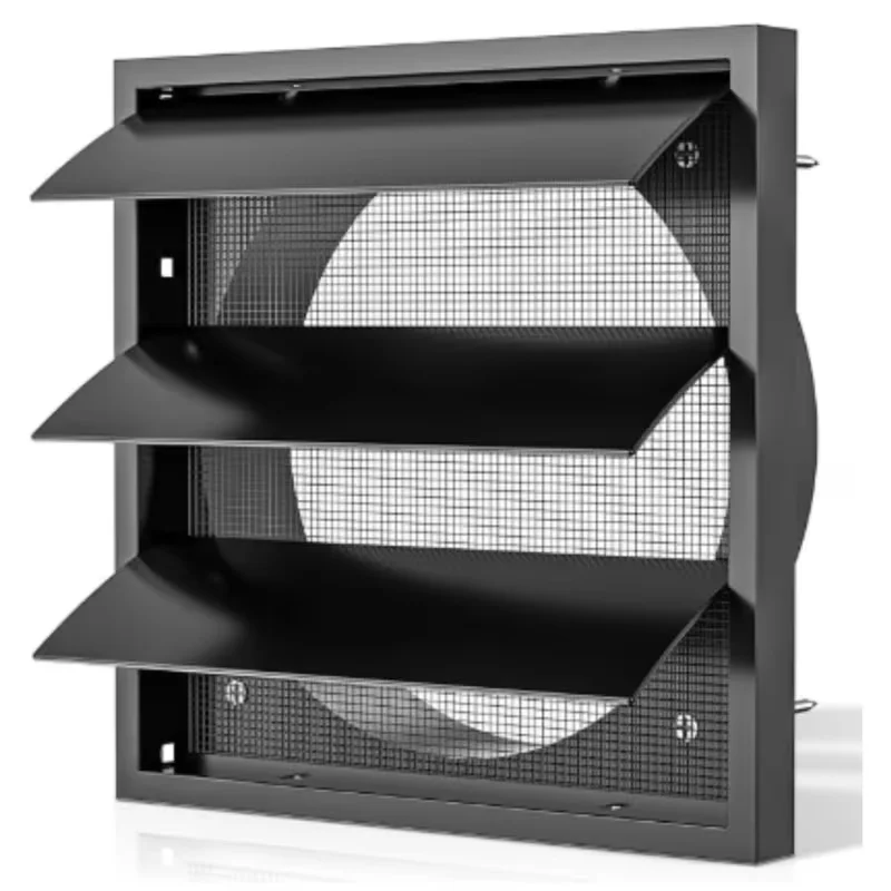 Vent Systems White Vent Cover Grille With Screen One-Directional Exhaust Vent Cover Plastic Louvered Dryer Duct Vent Cover