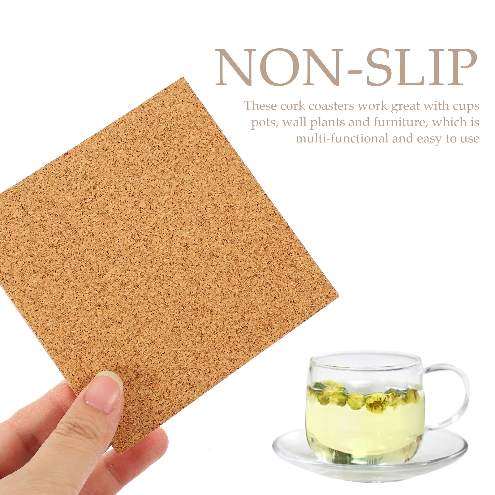 

80pcs Cork Mats Self Adhesive Coasters for Plants Wooden Board Tiles Cup Soft Pad Protect Desktop Reduce Noise DIY Craft