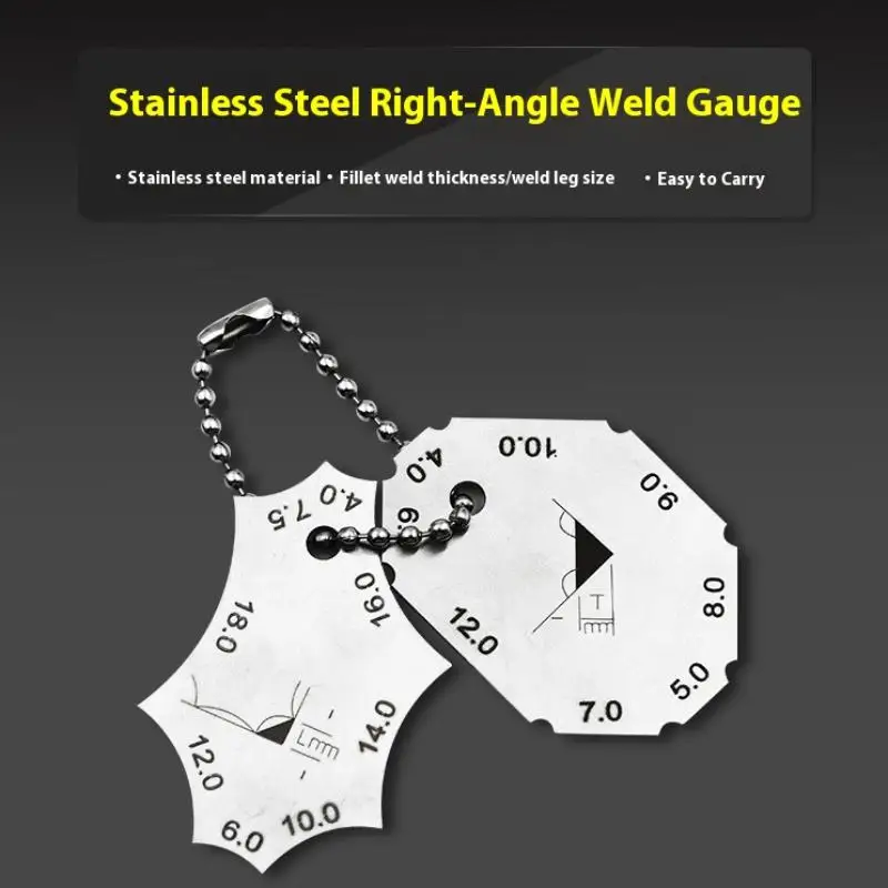 2Pcs/set Stainless Welding Joint Two-piece Gauge Fillet Weld Welding Throat Depth Leg Length Gauge Ruler Welder Inspection Tool