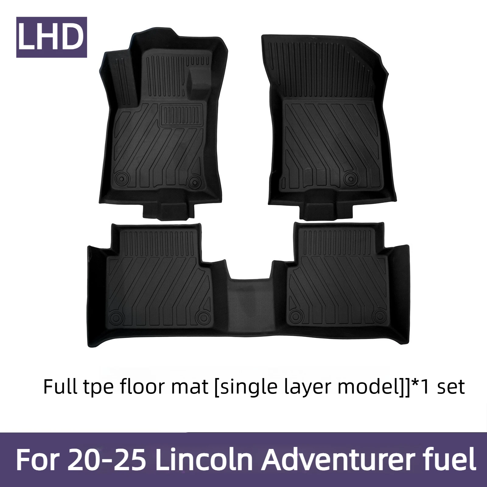 Top-Rated TPE Floor Mats for Lincoln Adventurer (Left-Hand Drive) – Eco-Friendly, Anti-Slip, Stain-Resistant, 3D Full Protection