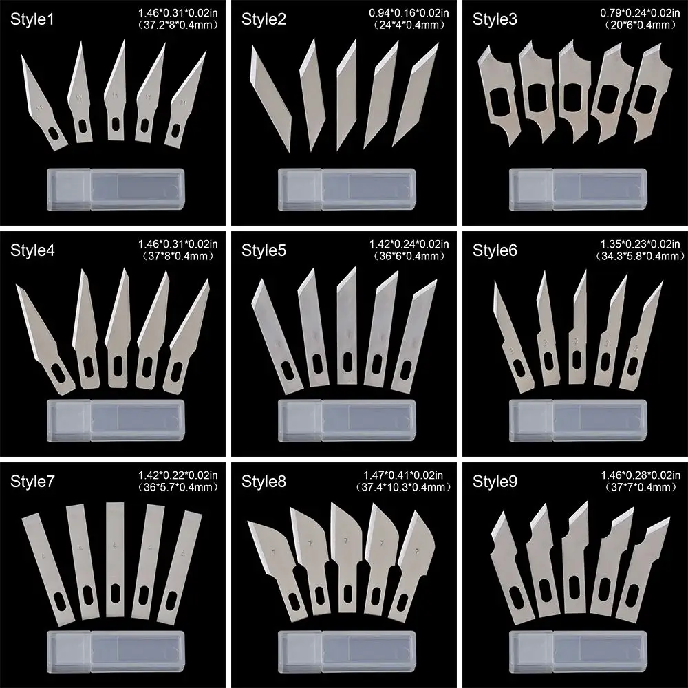 5pcs/set Accessories Hand Tools Non-Slip 10pcs Blades Cutter Scalpel Knife Parts PCB Repair Craft Knives
