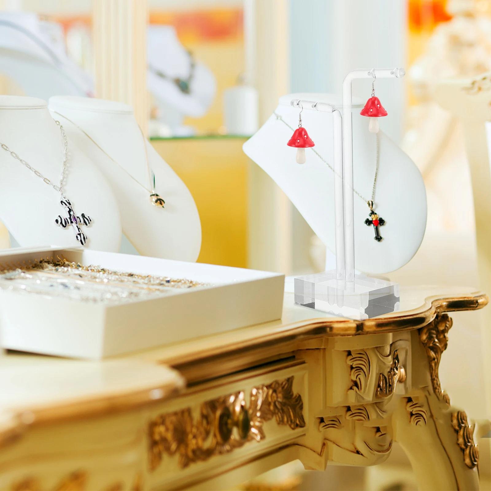 

2pcs Earring Display Stand For Ear Studs Jewelry Storage Rack Organizer Desktop Display Holder For Retail Store Trade Show Use