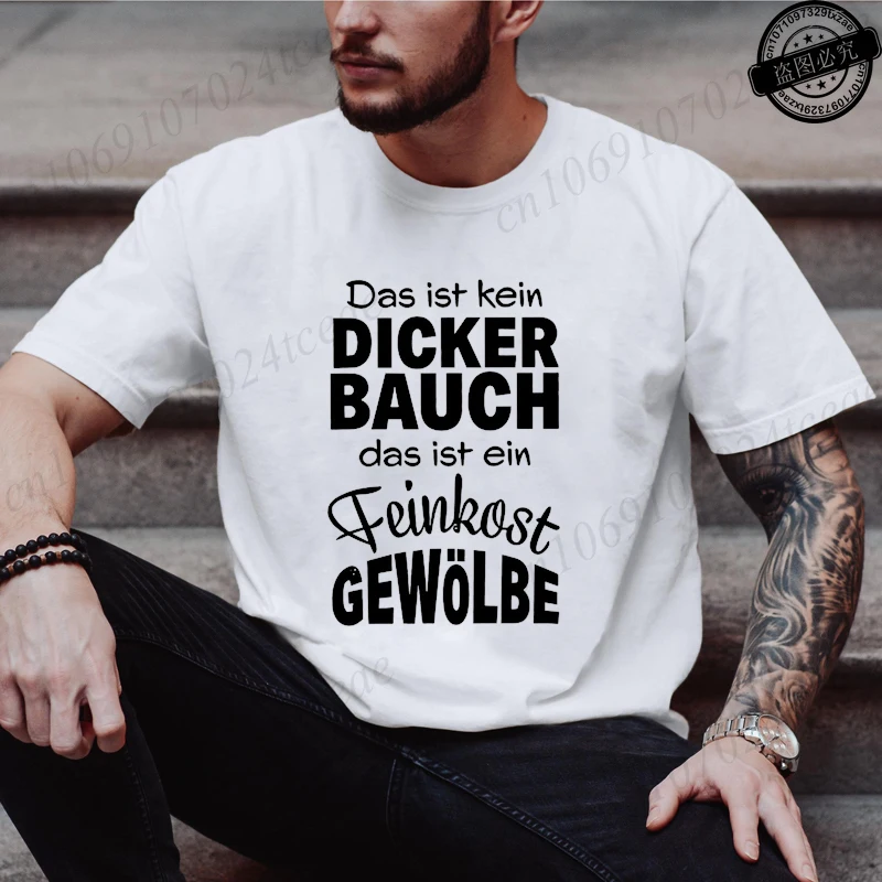 Herren Mode T-Shirt Sommer Streetwear Rundhals Casual Camisetas T-Shirt „Das Ist Kein DICKER BAUCH“ Design T-Shirts Tee Tops