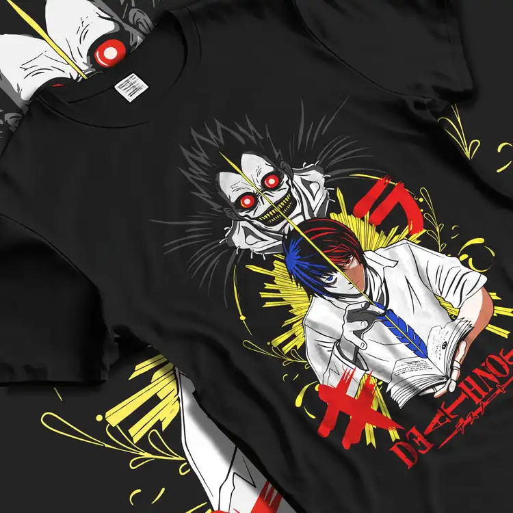 DEATH NOTE T-shirt unisexe surdimensionné pour les amateurs d'anime, adapté à toutes les saisons, vêtements de style streetwear, tendance, en coton respirant