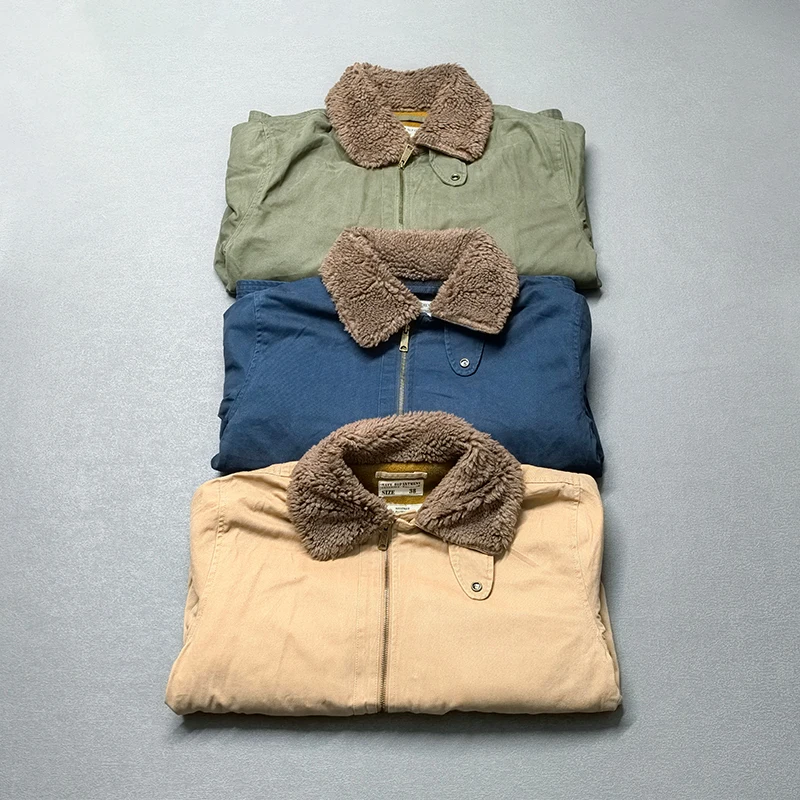 

Осень-зима 2022, новая шерповая толстая шерстяная куртка-карго с флисовым воротником, мужская простая куртка-карго из 100% хлопка, тканевое пальто в джунглях OKONKWO