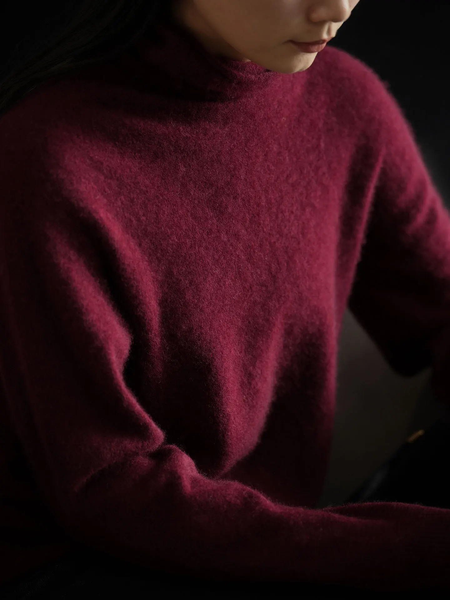 

Женский шерстяной свитер с высоким воротом, осенне-зимний, вязаный, с длинными рукавами, мягкий, удобный, модный