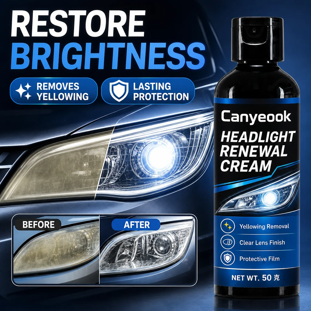 CANYEOOK Headlight Restoration Polish - Remove Cloudy Yellow & Oxidation Restore Clarity Brightness for Safe Driving