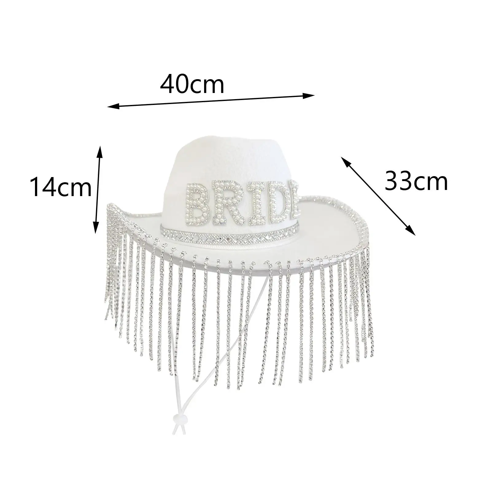 White Bride Hat Wide Brim Girls Women Cowgirl Bride Hat for Cosplay Carnival Engagement Party Bridal Shower Costume Accessories