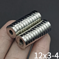 10/20/50/100Pcs 12x3-4 Super Strong Neodymium Round Magnet With Hole 12mm x 3mm - 4mm NdFeB Powerful Permanent Magnetic imanes