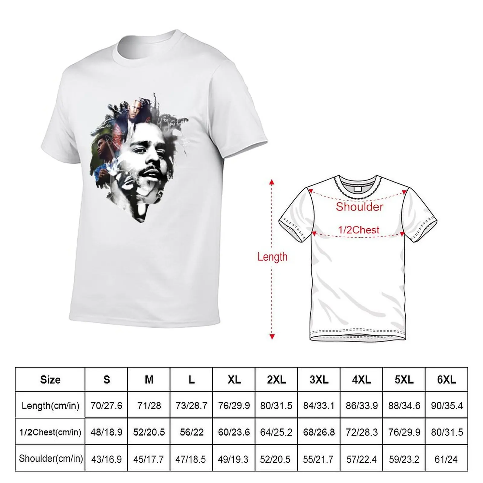 J Cole T-Shirt Large Size Basic Casual T-Shirt