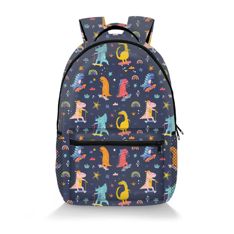 Hip hop kpop mochilas escolares jovens unissex dinossauro dos desenhos animados sacos de viagem impressão 3d oxford à prova dwaterproof água notebook mochilas ombro