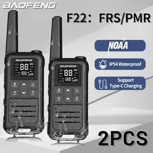 Baofeng-F22ミニトランシーバー,ポータブルLCDディスプレイ,双方向ラジオ,狩猟,キャンプ,旅行用のタイプc充電器,2個 -  AliExpress