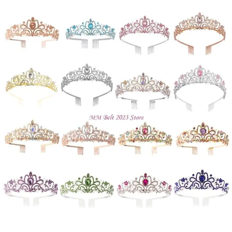 

49ME Элегантные хрустальные диадемы Короны для свадеб, выпускных, дней рождения, повязки на голову в стиле барокко со стразами