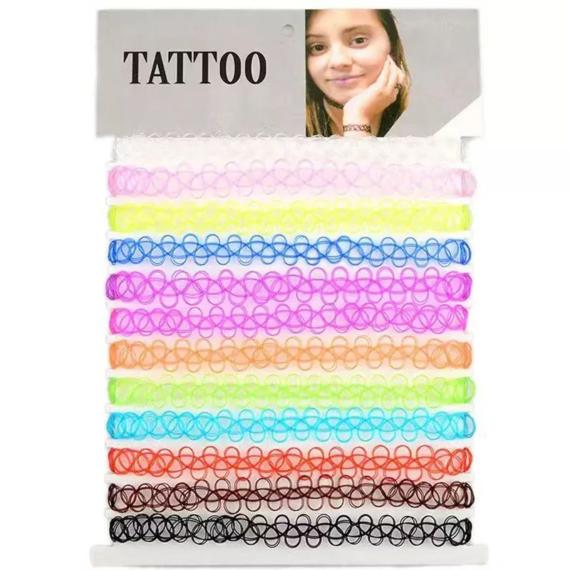 Nouveau Collares Vintage Stretch tatouage colliers ras du cou pour femmes fille charme gótico élastique collier femme cadeau