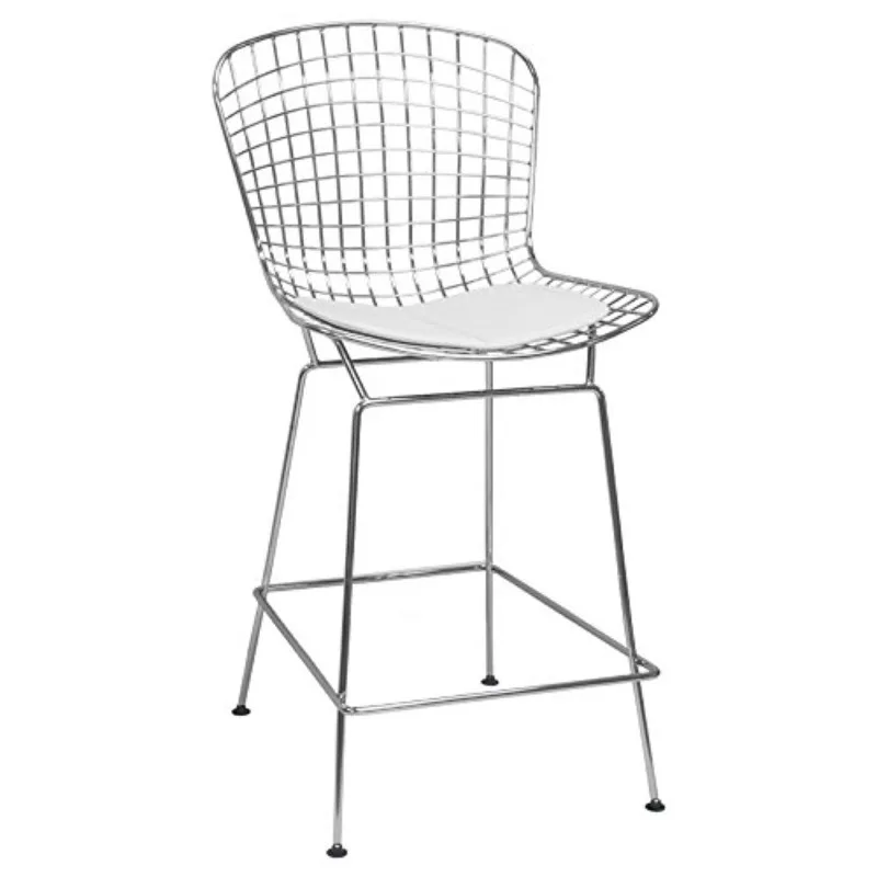

Mid Century Chrome Wire Barstool Height Adjustable Swivel Counter Kitchen 24-30", Customized