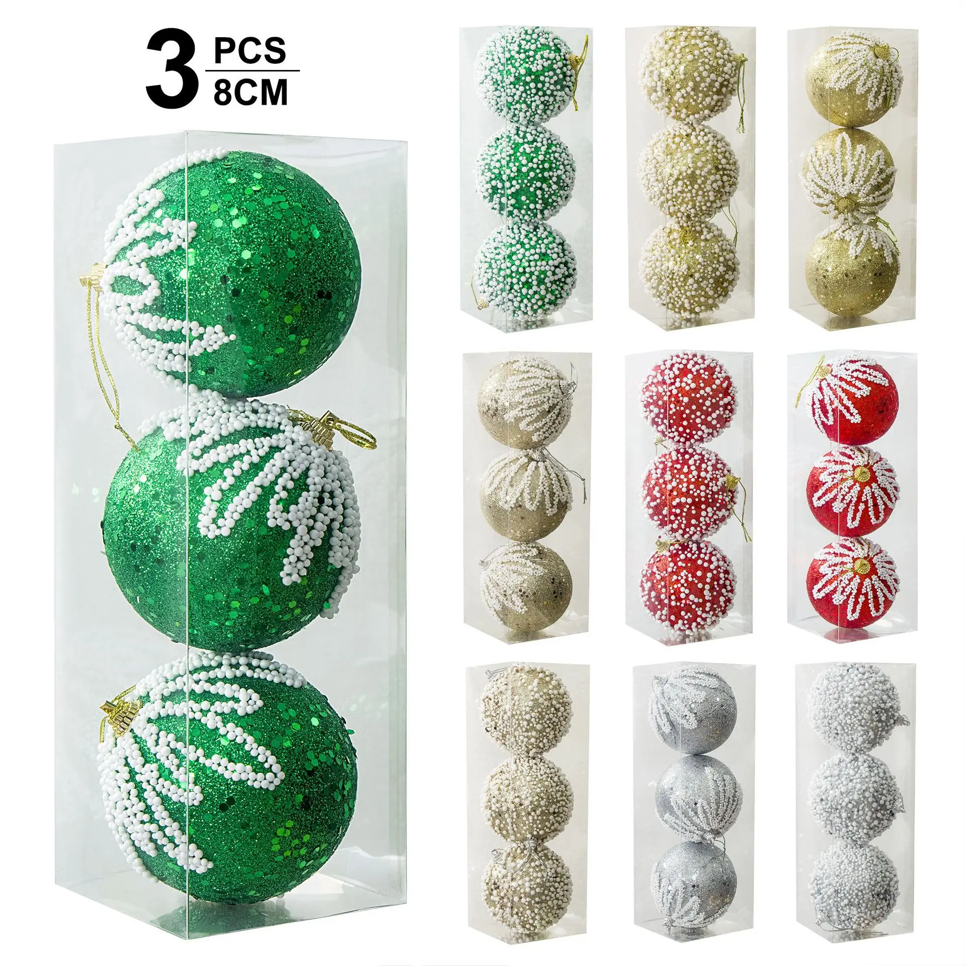 3pcs ten types of bubble balls with five colors to choose from, with a sense of light luxury and Christmas atmosphere