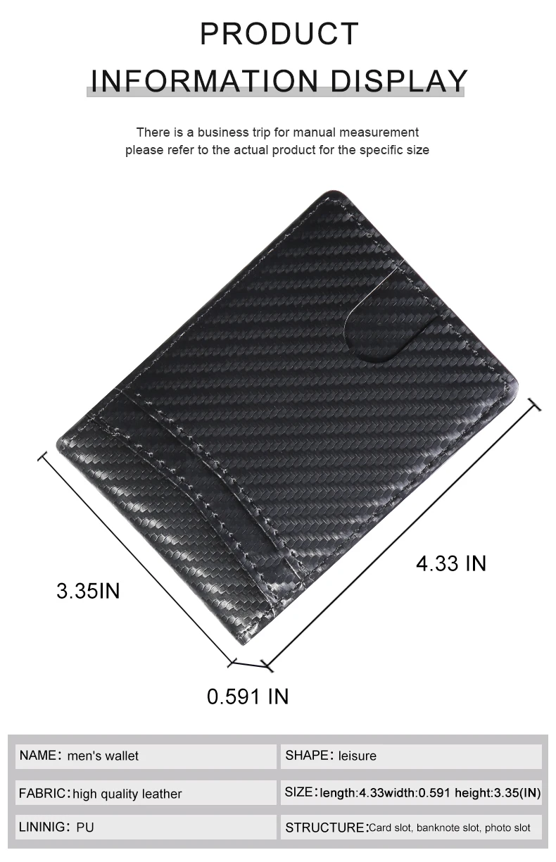 Kartenetui aus PU, multifunktionale Kartenhülle, superfeste, verschleißfeste RFID-Schutz-Kartenklemme – Detail 6