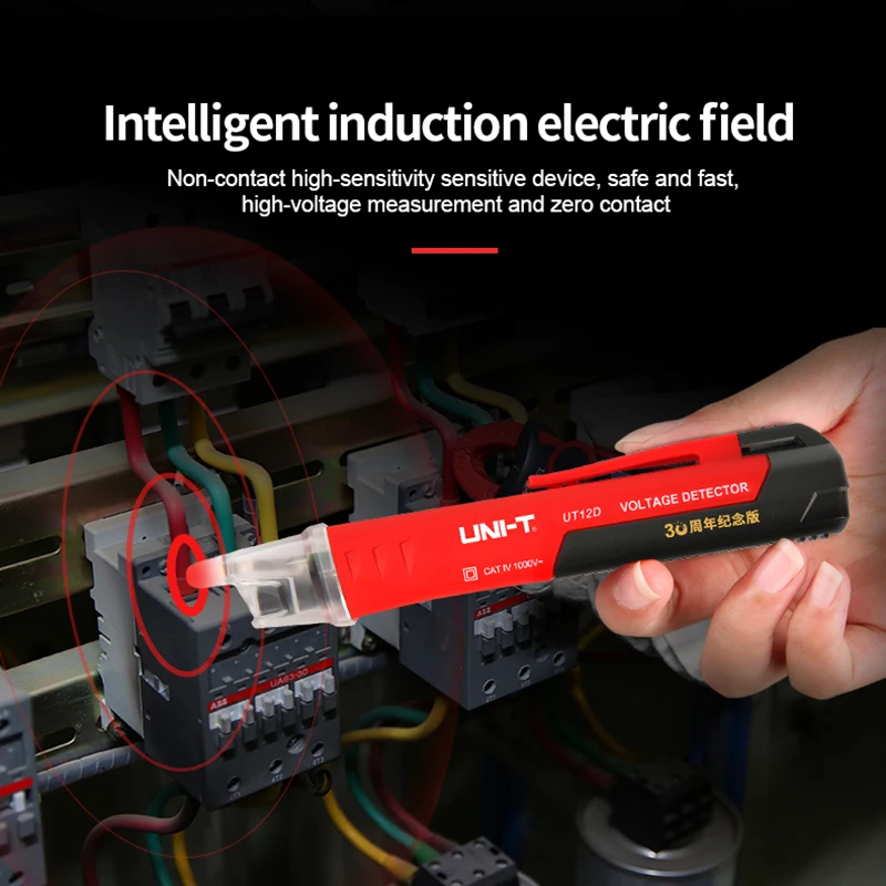 Détecteur de tension ca 12V-UNI-T V, 12V-1000V, sans Contact, stylo de test électrique, capteur de puissance LED, UT12D