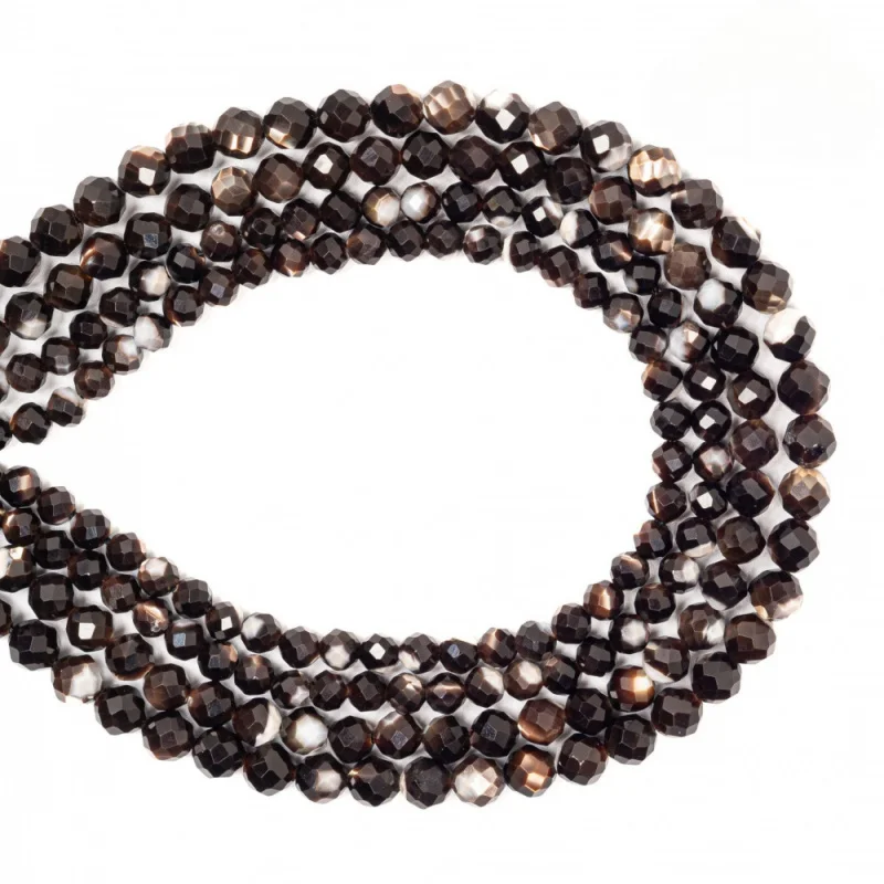 

Natural Black Shell Faceted Round Beads 3mm/4mm Loose Beads For Jewelry Making Bracelets Necklaces Costume Matching diy
