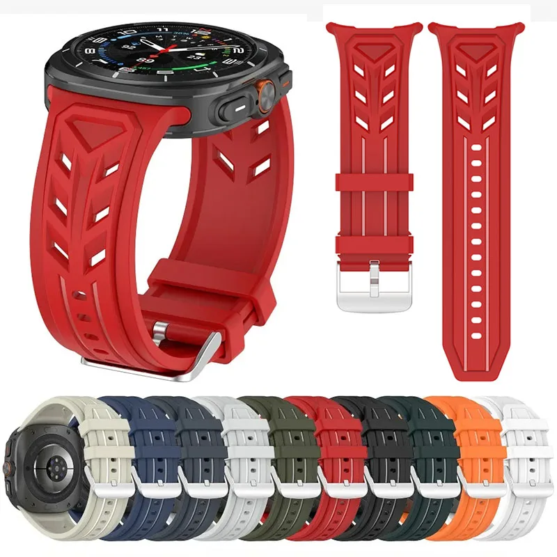 Compatible with Samsung Galaxy Watch 7 Ultra Strap Armor Sport Silicone Strap for Galaxy watch 47mm Replacement Wristband