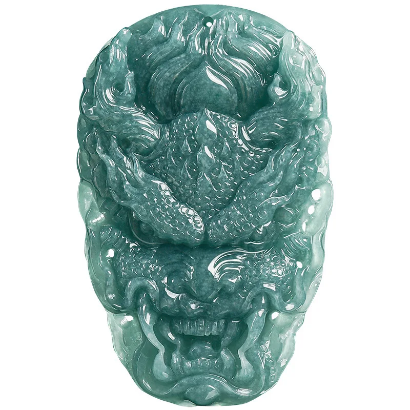 Myanmar Jadeite Dragon Pendant Necklace Vintage Charm Burmese Jade Luxury Carved Amulet Stone Real Jewelry Designer Talismans