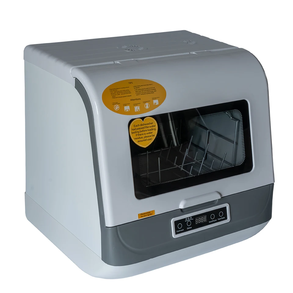 DWS-T05 Portable Countertop Dishwasher Multiple Wash Programs Air Drying Compact Automatic Dishwashing Machine Home and Office