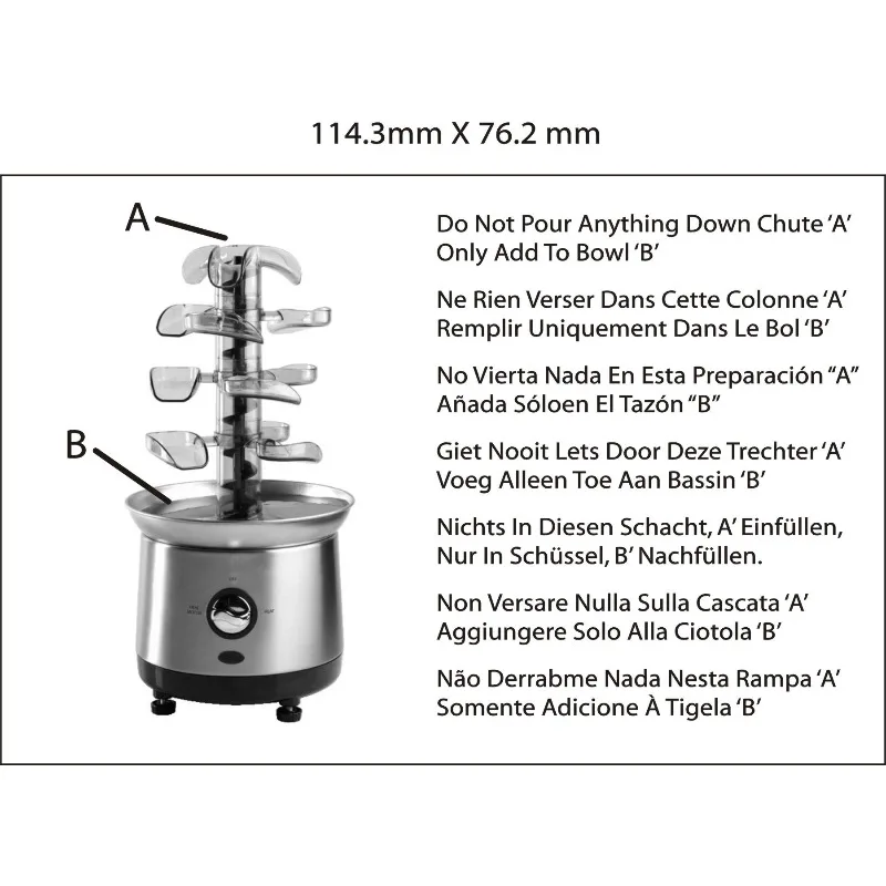 Household Professional Large Chocolate Fountain Machine Automatic Melting Tower Chocolate Waterfall Machine Sweet Melting Pot