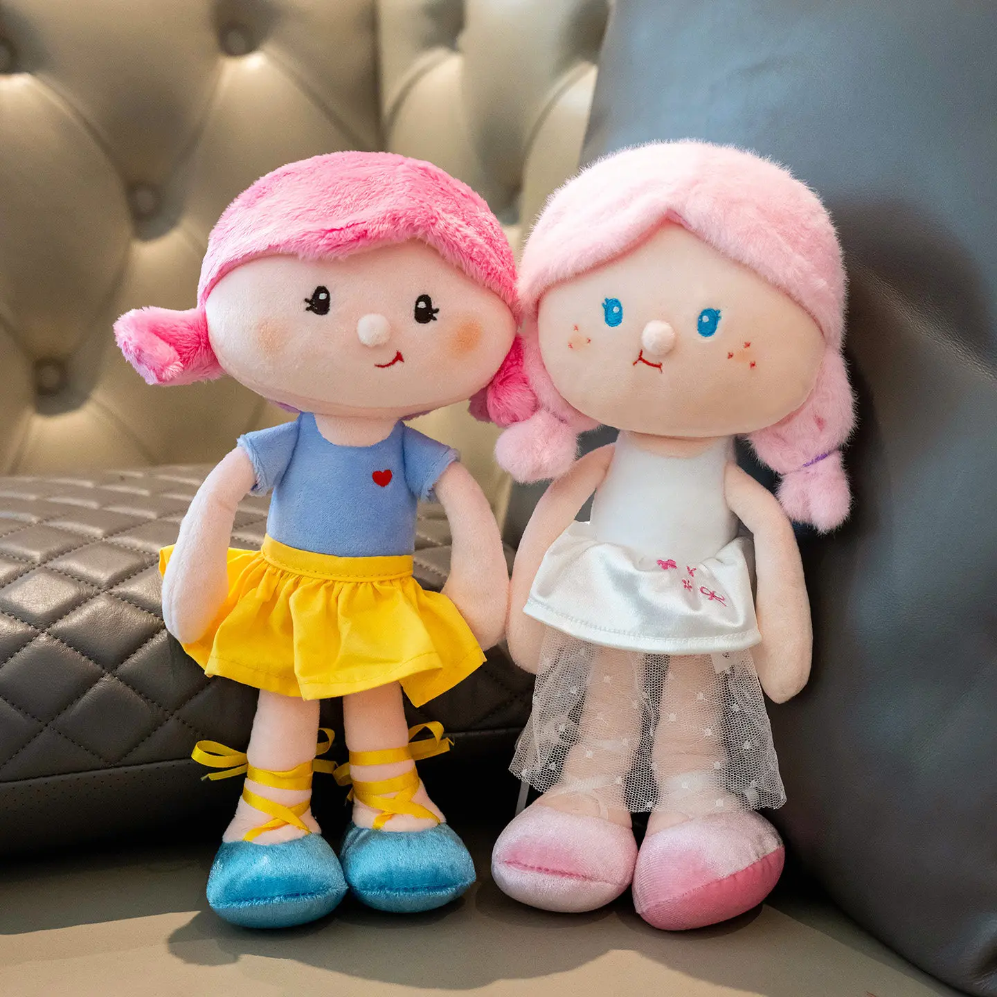 Cute Soft Girl Plush Doll Multi Styles Ballet Dress Stuffed Toy Cartoon Rag Doll For Bedroom Desktop Home Decor Gift Ornament