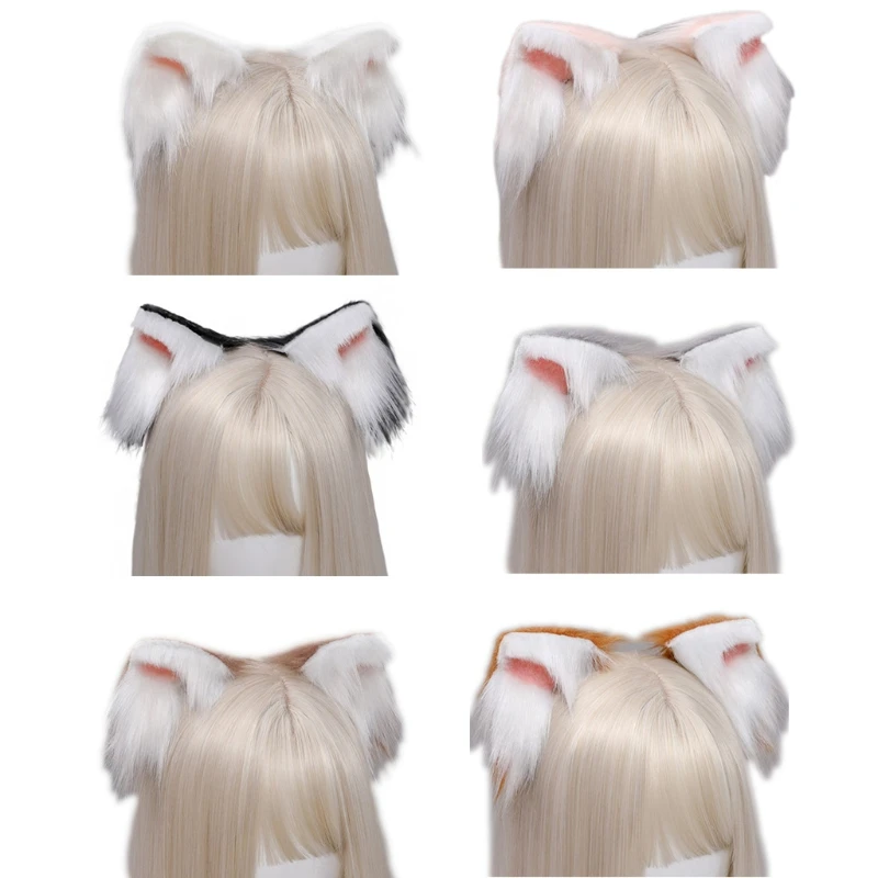 Lovely Faux Fur Kitten Ears Hair Clips Japanese Anime Cosplay Furry Animal Hairpins Halloween Drop Shipping