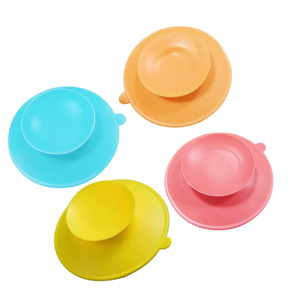 

4Pcs Silicone Baby Bowl Suction Pads Dual-Side Sucker Stable Tableware Mats Toddler Plate Holder Non-Tip Reusable