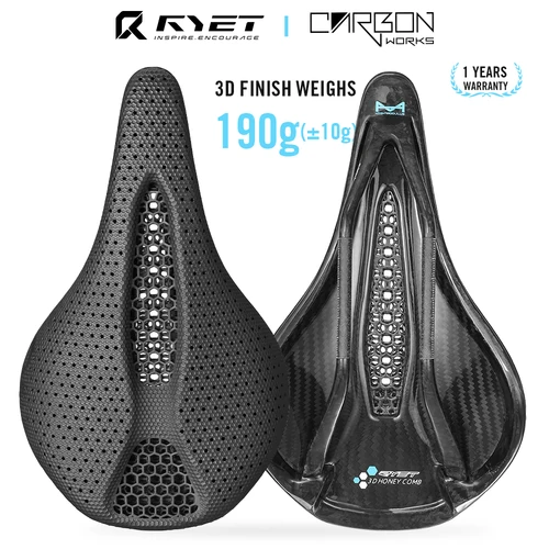 Sillín RYET de carbono con estampado 3D, 145/155MM, 130g, 7x9, asientos de bicicleta para hombres y mujeres, triatlón, carretera, MTB, piezas de ciclismo de grava de montaña