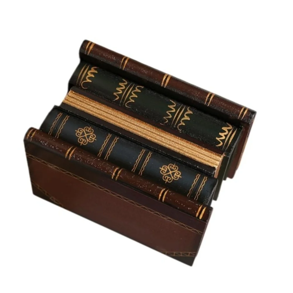 Elegant Simulated Book Shaped Trinket Keeper Classic Refined Ornate Look Container Decor For Bookshelf Coffee Table Home Office