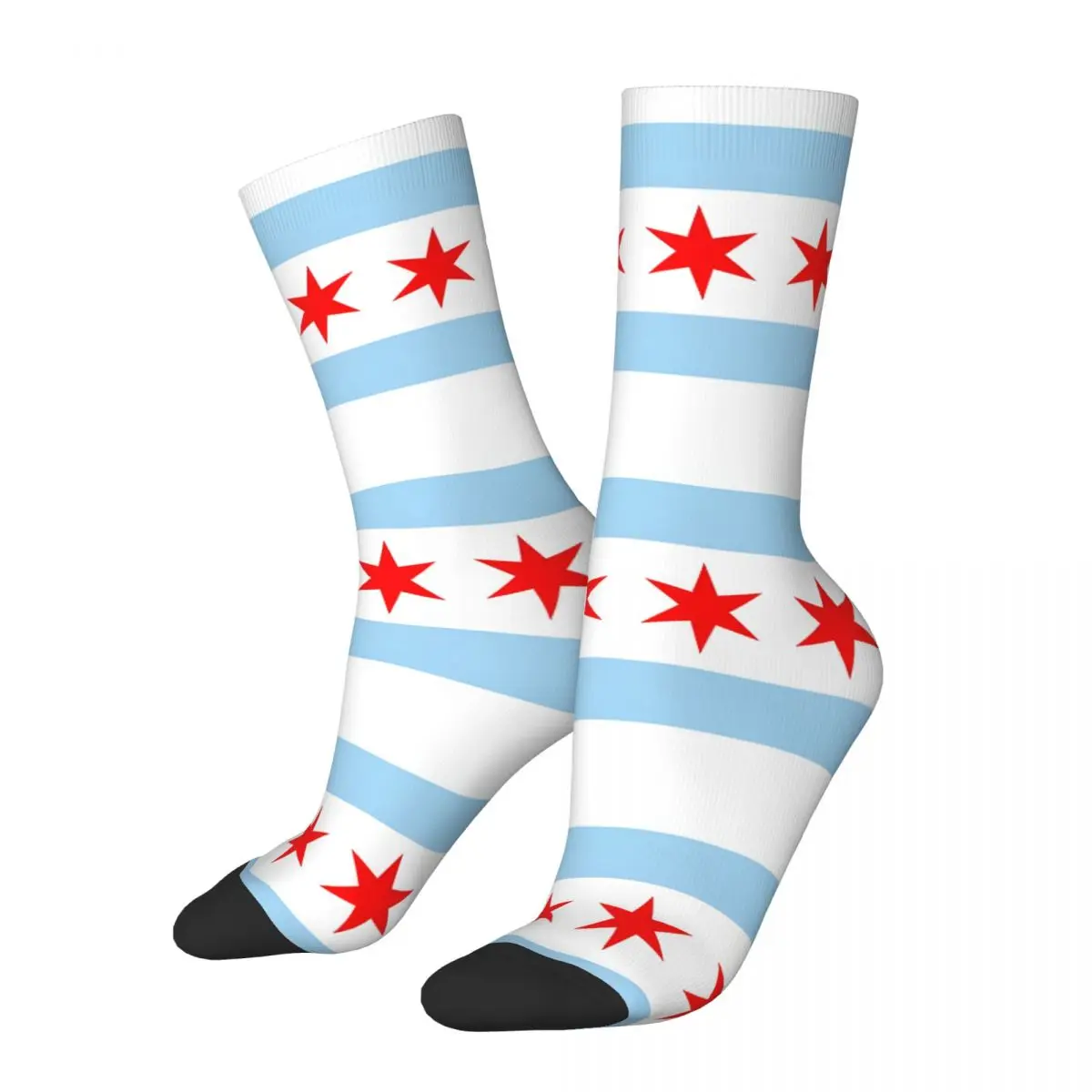 Chicago Flag Kawaii Socks Travel Cartoon Pattern Socks