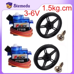 Feetech FT90B Micro Digital Servo 1.5kg 9g Mini Servo Motor 180 Degree POM Plastic Gear+Wheel for RC Remote Control Car Robot