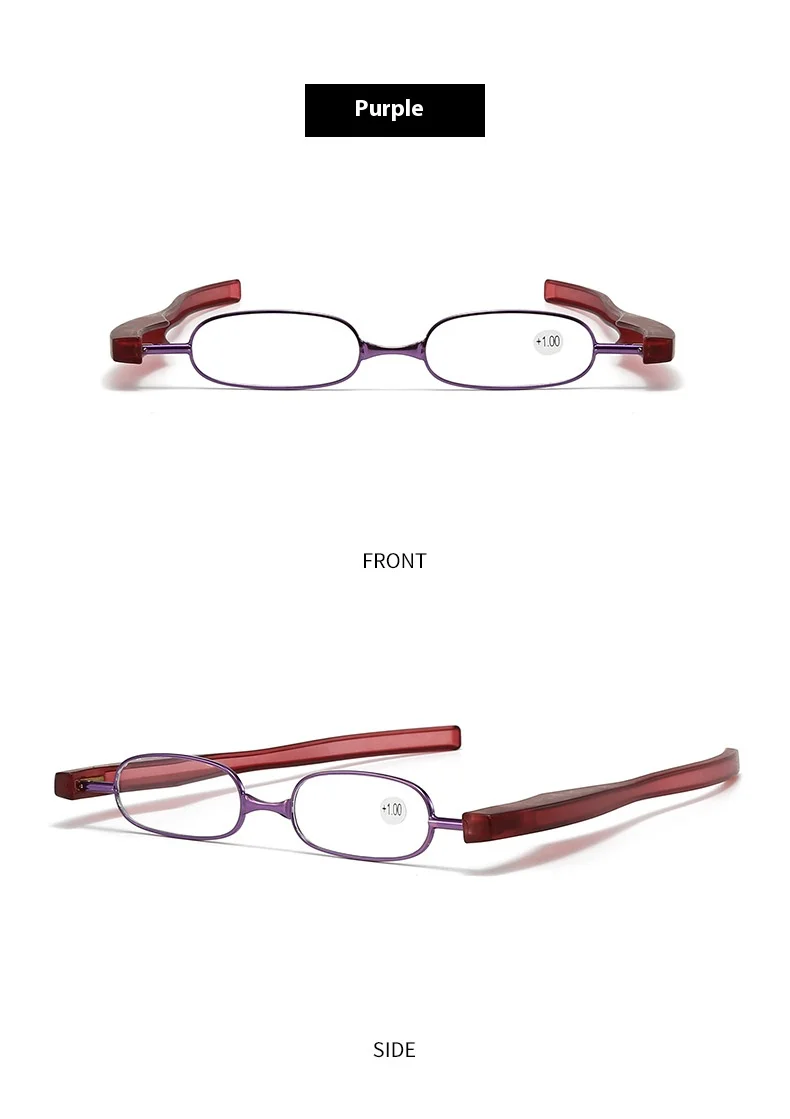 360 ° Rotierende, faltbare und tragbare Lesebrille, ultraleichte Lesebrille für Menschen mittleren Alters und ältere Menschen, 1,0 bis 4,0 – Detail 12