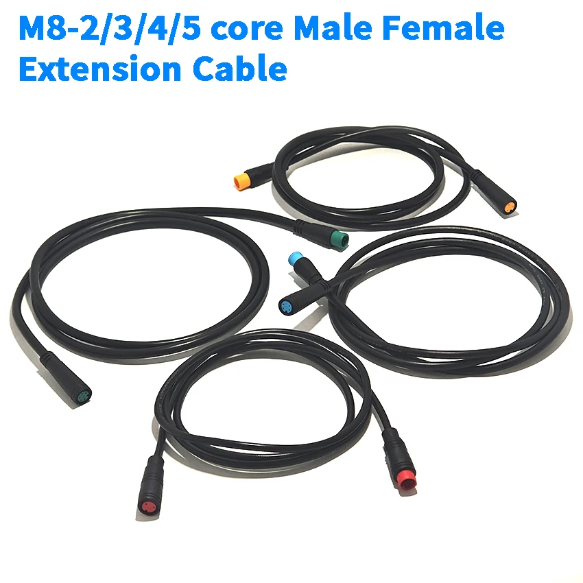 

M8 2-core 3PIN 4P 5pin Male Female Signal Sensor Waterproof 1M m8 Solar Panel Connection Cable Electric Bicycle Extension Cable