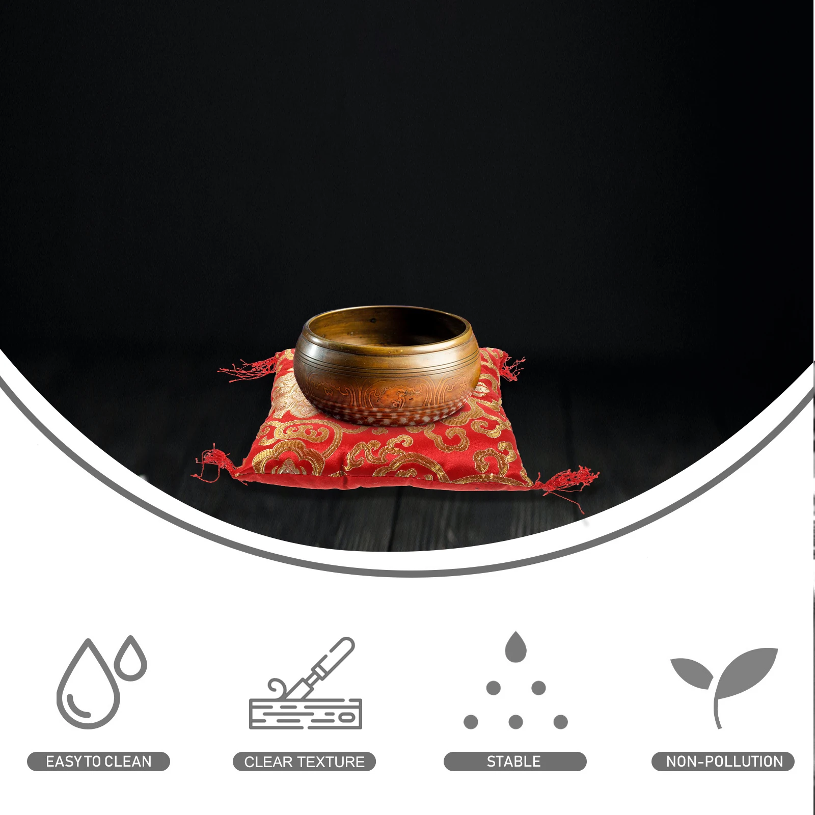 

Singing Bowl Cushion Mat Wooden for Sound Healing Meditation Bowl Anti-Collision Accessories Home Office Decor Craft