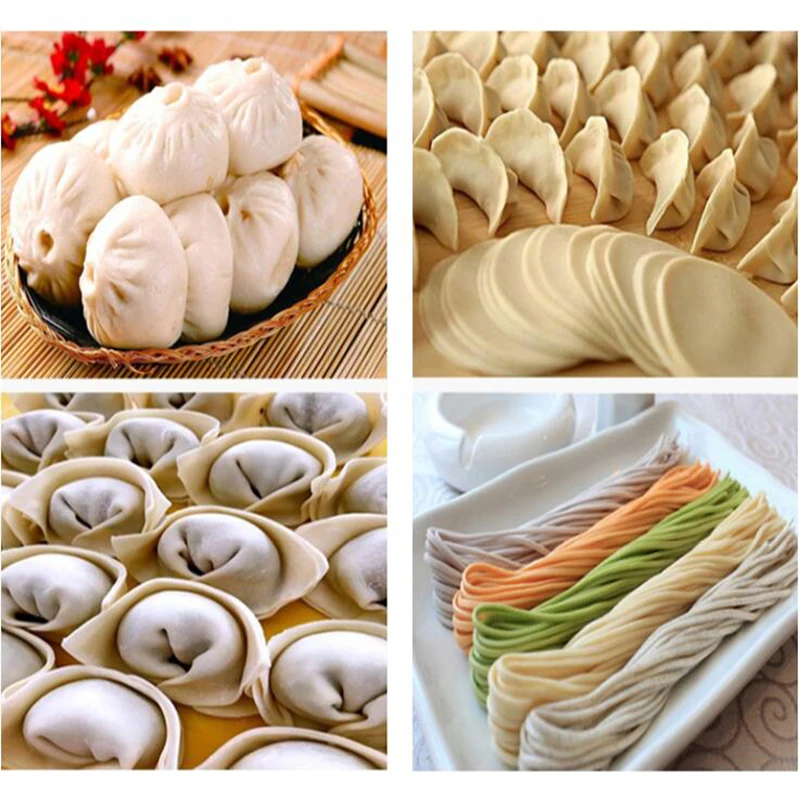 110V/220V Dumpling Machine Wonton Skin Dumpling Skin Machine Stainless Steel Noodle Press Dough Rolling Machine Pasta Maker