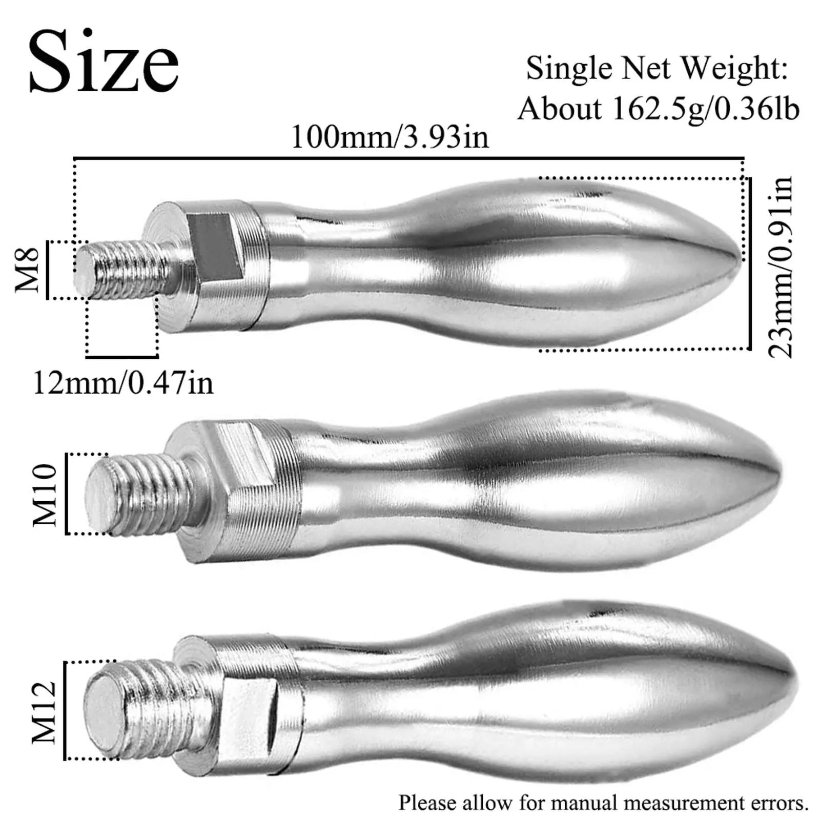 1Pcs M8 M10 M12 Fräsmaschine Handrad Revolving Griff Grip Außengewinde Griff Metall Revolving Griff