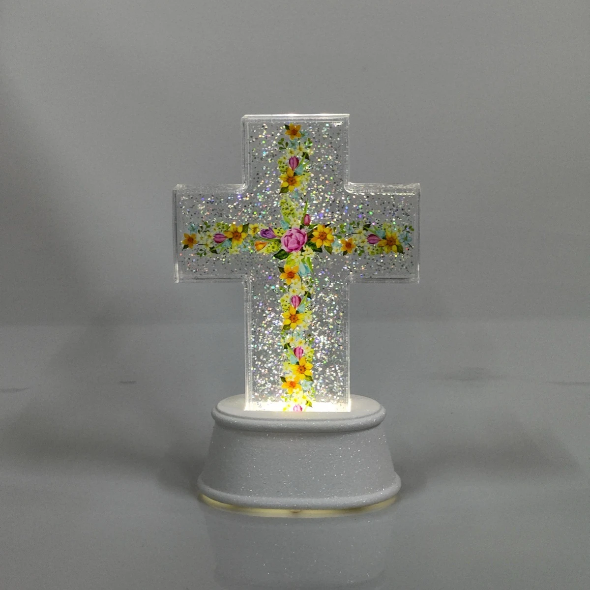 2Pcs/Lots Luminous Cross Ornament Ornament Atmospheric Arrangement Night Light Music Box Music Box