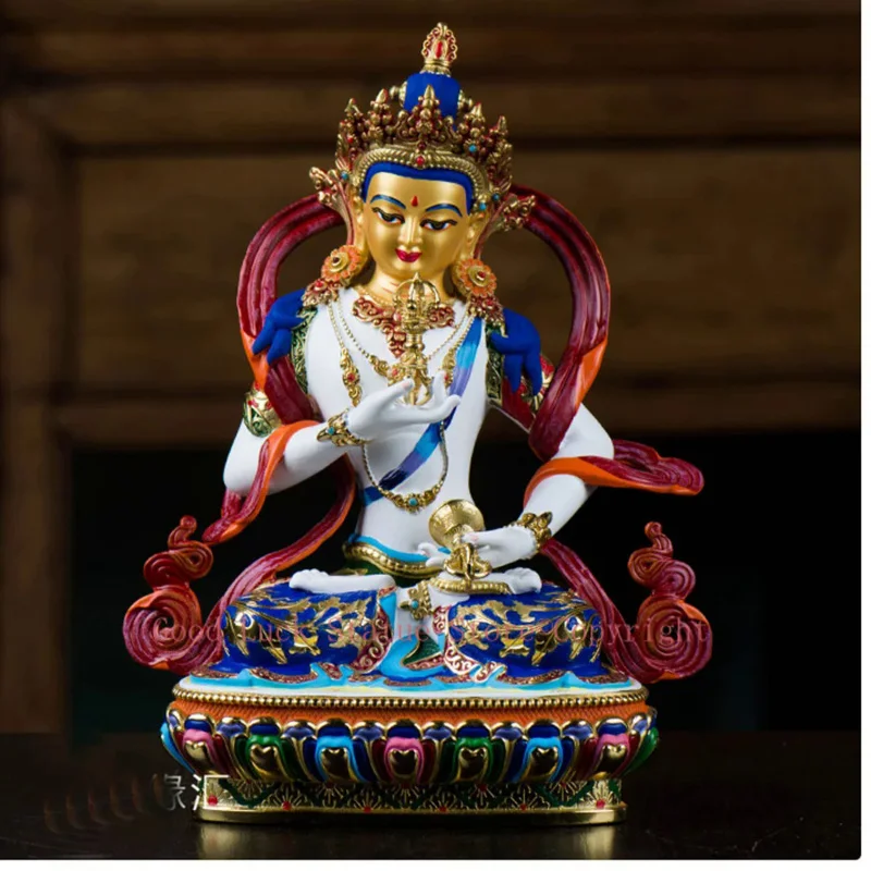 high grade color drew Buddha statue bless family Safety Health luck efficacious Talisman Tibet Vajrasattva Painted Buddha statue