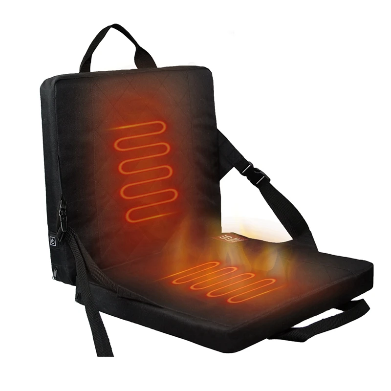 2X Heated Stadium Seats Cushion,Portable Heated Stadium Seats Pads For Bleachers With Back Support For Outdoor Camping