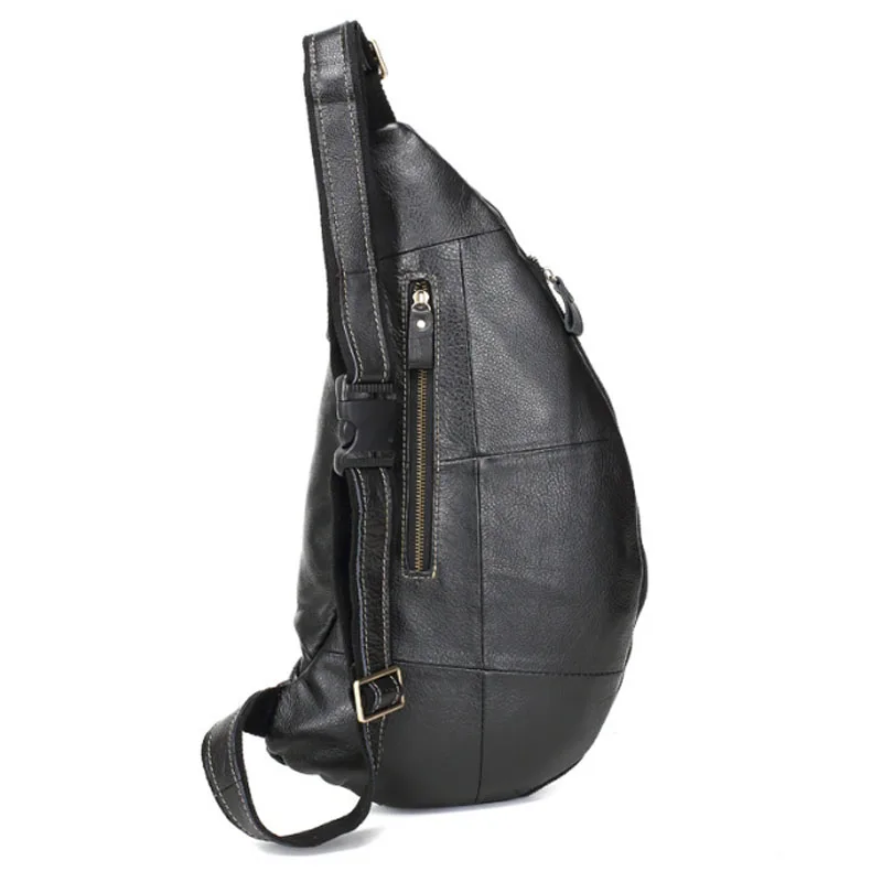 Bolsa de couro genuíno para homens, sacos mensageiro de ombro, mochila casual com estilinete vintage, marca famosa