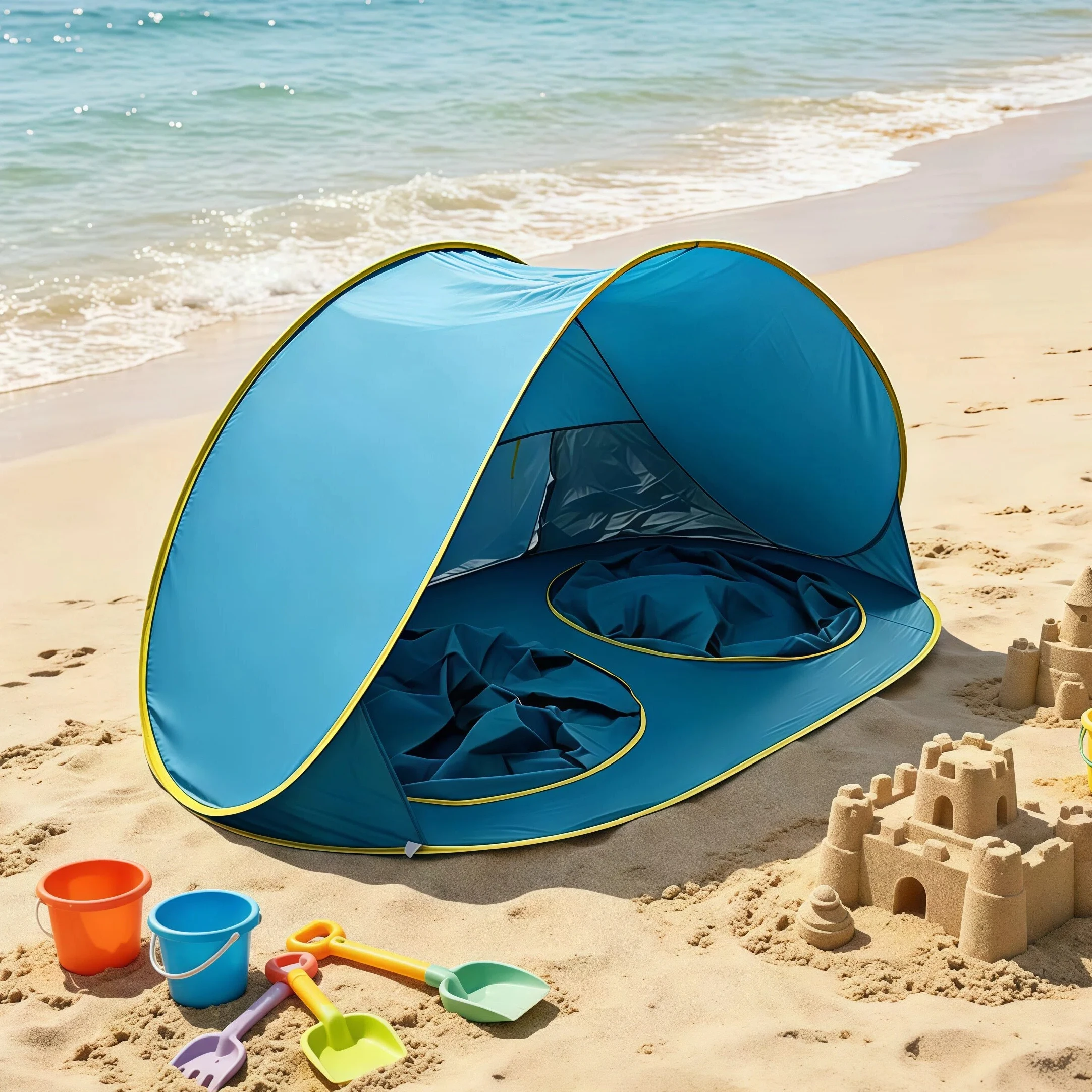 Kids Outdoor Wendy House - Babystrandtent met zwembad UPF50+ zonnescherm opklapbare