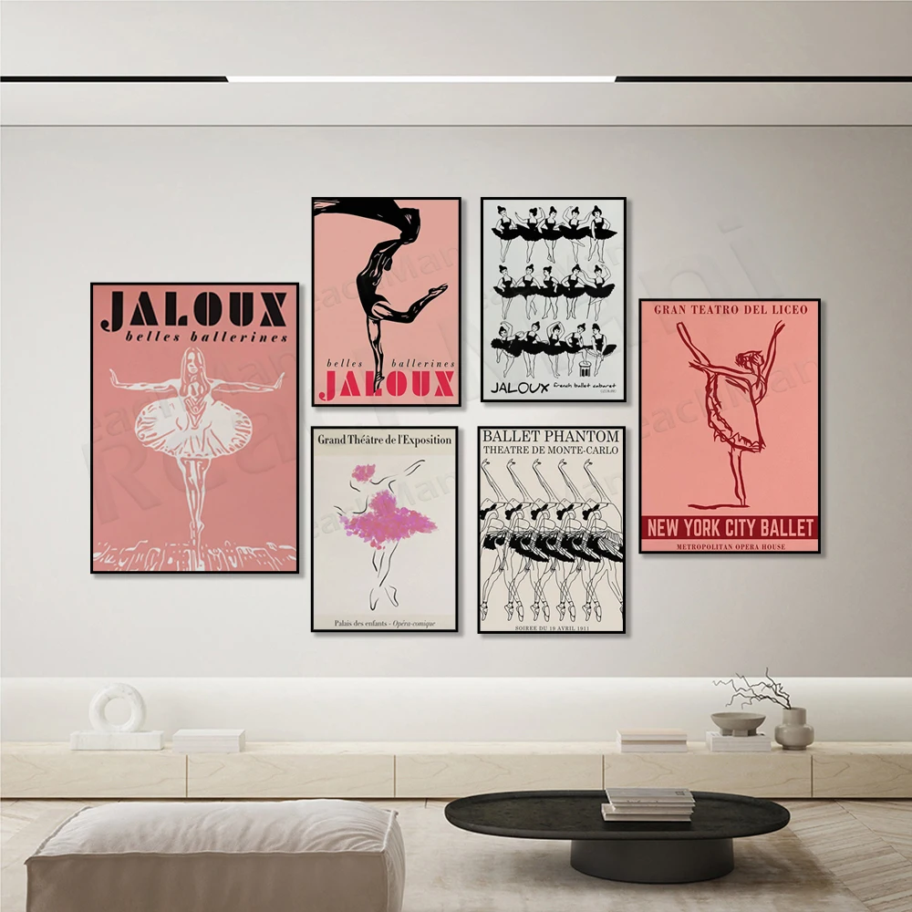 DANCE NIGHT Dance Print, Paris Opera House Wall Art, Vintage Ballerina Paris Exhibition Poster, Ballet Gift Nordic Decor